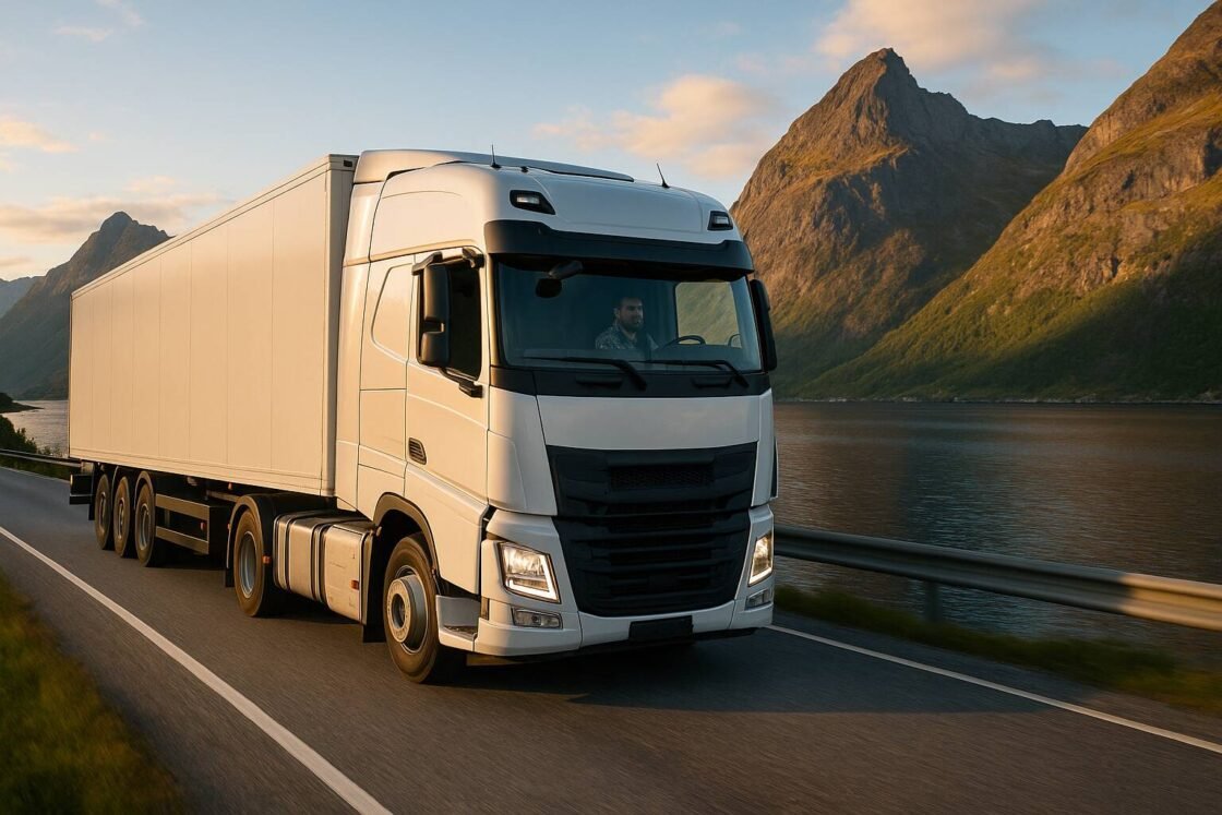 Upptäck aktuella löner för lastbilschaufförer i Norge 2025. Minimilön 222 NOK/timme, snittlön 38-42k NOK/månad plus förmåner och regionala skillnader.