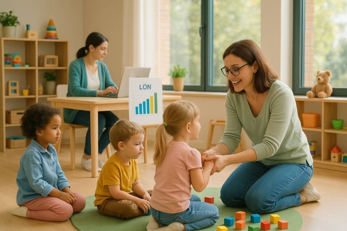 Aktuell lönestatistik för förskollärare 2025. Jämför medellön på 37 000 kr/mån mellan regioner, privat/kommunalt och upptäck karriärvägar för högre lön.