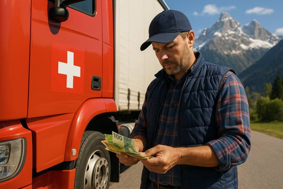 Upptäck vad lastbilschaufförer tjänar i Schweiz 2025. Jämförelse med Sverige, regionala skillnader, förmåner och arbetsvillkor för högre lön.